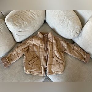 Free People Dolman Quilted Knit Jacket - Champagne Diamonds - S
